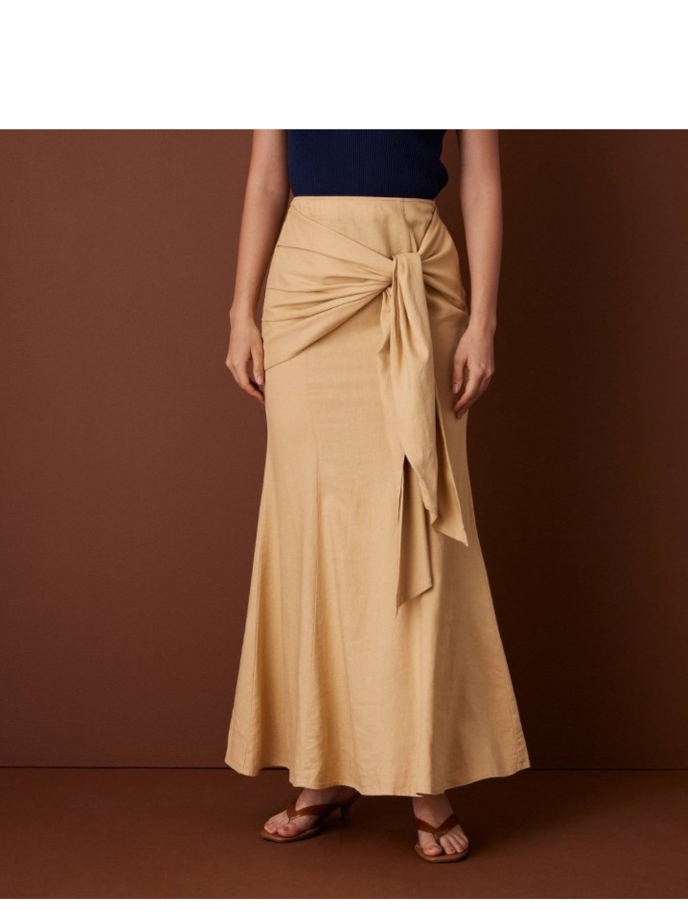 Rosie Assoulin x Target Side-Tie Linen Ankle Skirt, Size 8